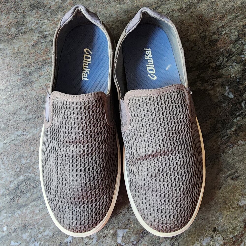 OluKai Gray Textile Slip-On Loafers Size 7